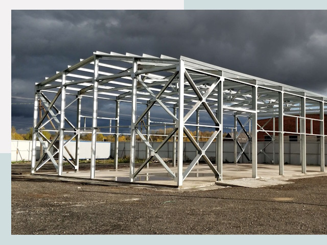 Двускатные ангары в Ленинск-Кузнецкий от 613 руб. за квадрат