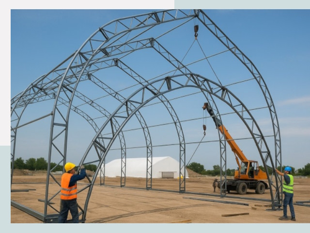 Монтаж ангаров в Ленинске-Кузнецком от 613 руб. - Надежно и быстро